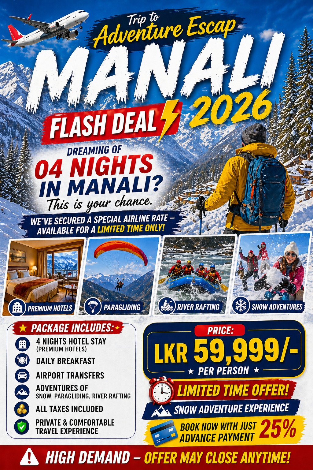 Manali Adventure Escape (May) - Overseas Holiday Package | Skylinkss